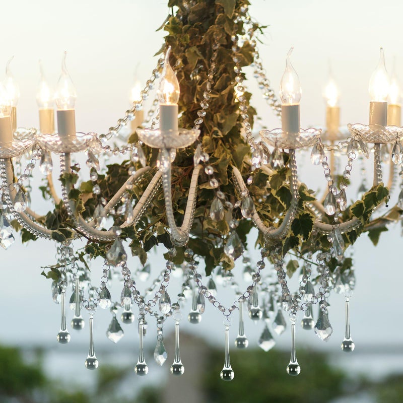 Whaline 100Pcs Christmas Crystal Ornaments 3 Inch Clear Teardrop Chandelier Decor Glass Hanging Ornaments for Xmas Tree Party Home Decor - Image 5